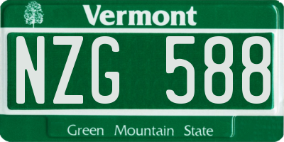 VT license plate NZG588