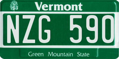 VT license plate NZG590