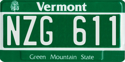 VT license plate NZG611