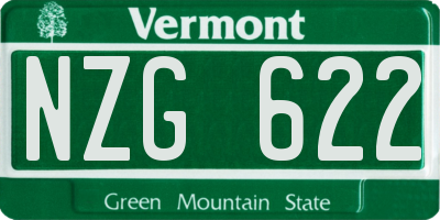 VT license plate NZG622