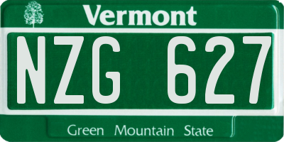 VT license plate NZG627