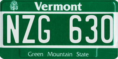 VT license plate NZG630