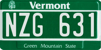 VT license plate NZG631
