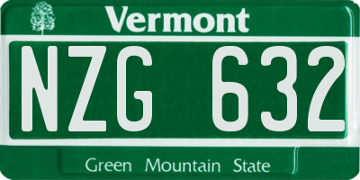 VT license plate NZG632