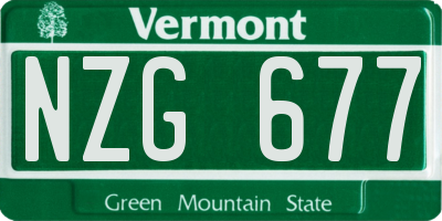 VT license plate NZG677