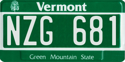 VT license plate NZG681