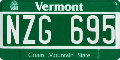 VT license plate NZG695