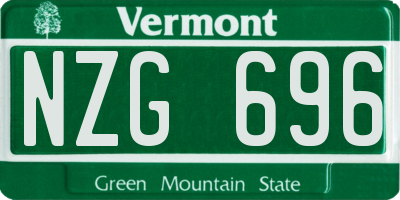 VT license plate NZG696