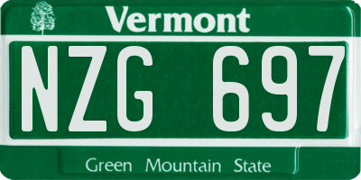 VT license plate NZG697