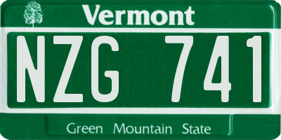 VT license plate NZG741