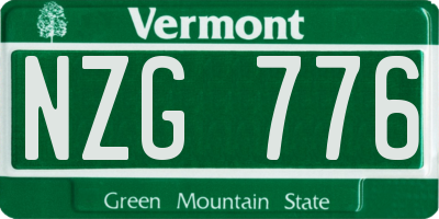 VT license plate NZG776