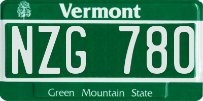 VT license plate NZG780