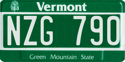 VT license plate NZG790