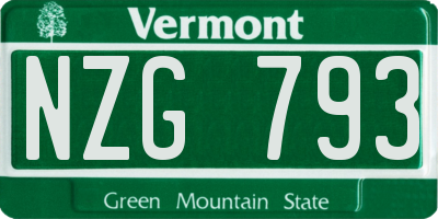 VT license plate NZG793