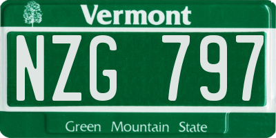 VT license plate NZG797