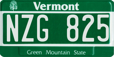 VT license plate NZG825