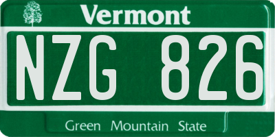 VT license plate NZG826