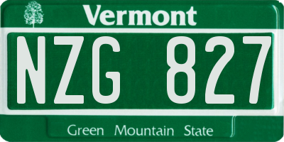 VT license plate NZG827