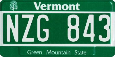 VT license plate NZG843