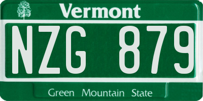 VT license plate NZG879