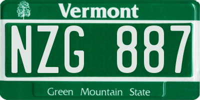 VT license plate NZG887