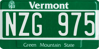 VT license plate NZG975