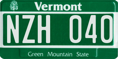 VT license plate NZH040
