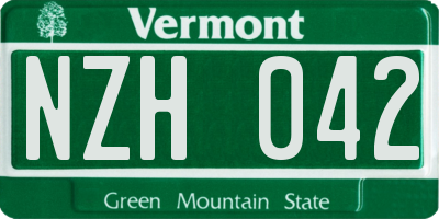 VT license plate NZH042