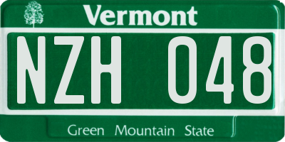 VT license plate NZH048