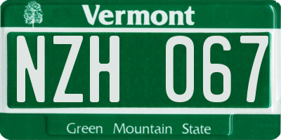 VT license plate NZH067
