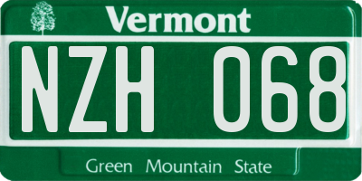 VT license plate NZH068