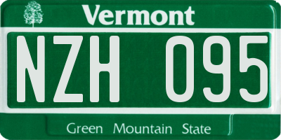 VT license plate NZH095