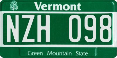 VT license plate NZH098