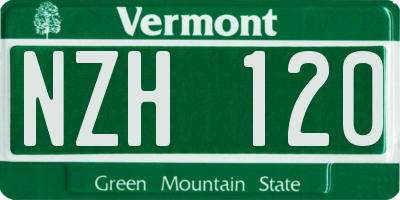 VT license plate NZH120