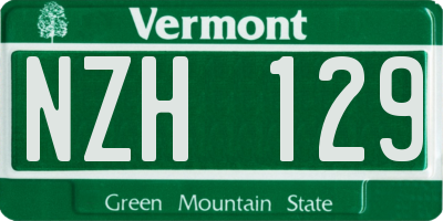 VT license plate NZH129