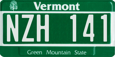 VT license plate NZH141