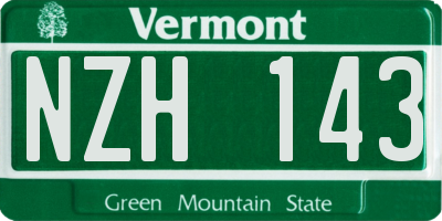 VT license plate NZH143