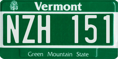 VT license plate NZH151