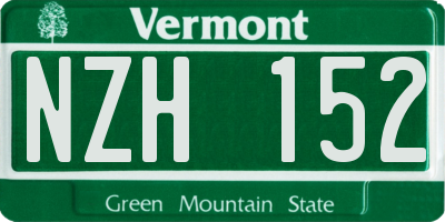 VT license plate NZH152