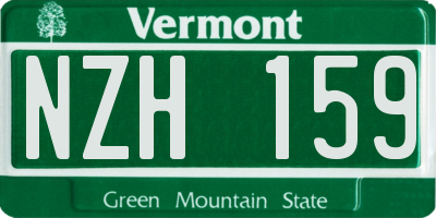 VT license plate NZH159
