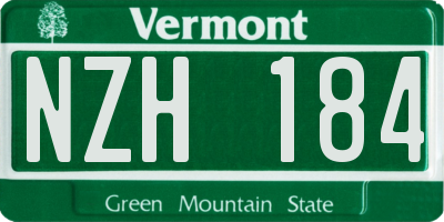VT license plate NZH184