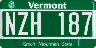 VT license plate NZH187