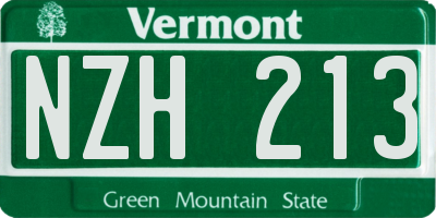 VT license plate NZH213
