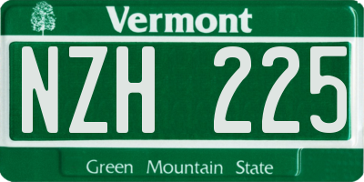 VT license plate NZH225