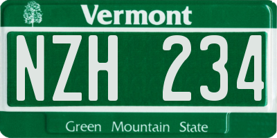 VT license plate NZH234
