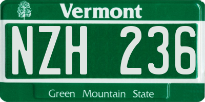 VT license plate NZH236