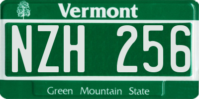 VT license plate NZH256