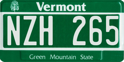 VT license plate NZH265