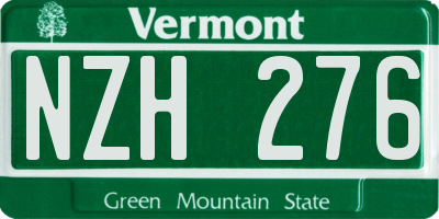 VT license plate NZH276