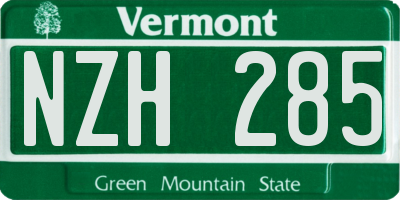 VT license plate NZH285